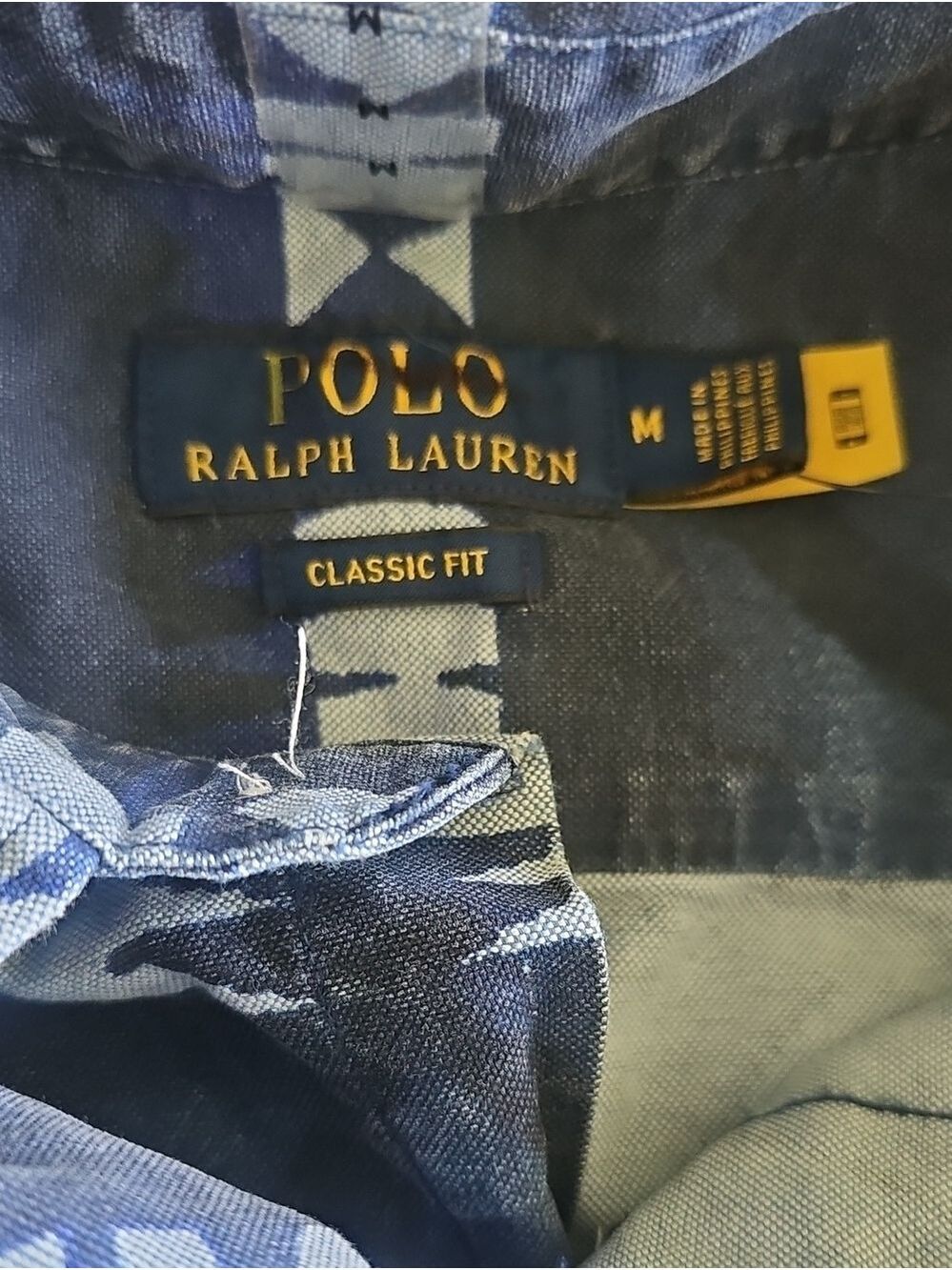 Ralph Lauren Navy Geometric Classic Fit Shirt - Picture 8 of 8